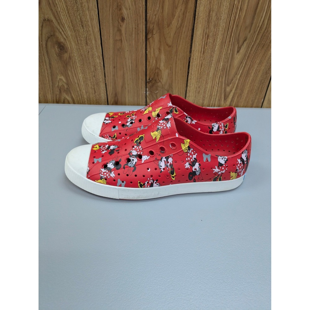 Disney X Native Jefferson Shoes Women 11 Men 9 Minnie Mouse‎ Red Slip On EVA